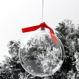 YILI Custom <span class=keywords><strong>clear</strong></span> 8cm 10cm di vetro soffiato a mano personalizzato albero di natale appeso Baubles Baubles piatto - Product Image 1