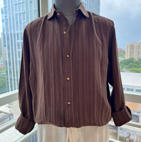 Chemise en lin OEM pour homme avec poches plaquées, manches longues, simple boutonnage, style business-casual, pour mariage et occasions formelles, vente en gros