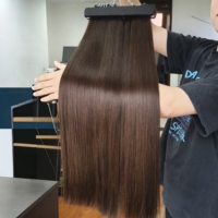 Ekstensi Rambut Genius Virgin Single Weft Harga Pabrik 100% Rambut Asli Kualitas Tipis Double Drawn Hand Tied Weft