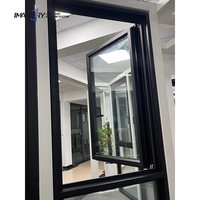 Fenêtre de balcon à battant en aluminium à double vitrage insonorisé noir design porte et fenêtre en verre élégantes