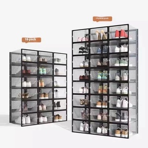 Tùy chỉnh rõ ràng nhựa hộp giày trong suốt Stackable hiển thị nhà hộp lưu trữ - Product Image 2