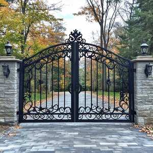 Puerta de Hierro Forjado Sunnysky, Puerta Principal de Jardín Artística y Ornamental Hecha a Mano, Puertas de Entrada Decorativas Personalizadas, Metalistería Exterior - Product Image 1