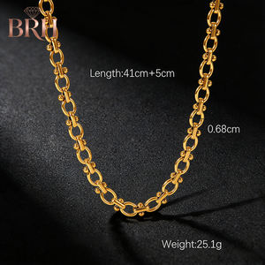 Dây chuyền mạ vàng 18K, dây chuyền thép không gỉ, dây chuyền kiểu Cuban - Product Image 6