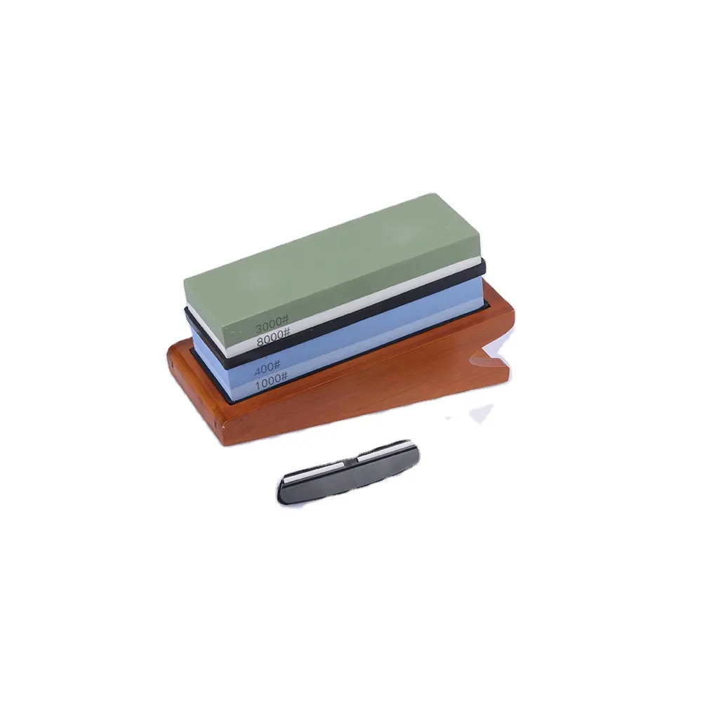 Fine Grit Knife Sharpener Whetstone Set with Silicone Base Combination Dual Sided 400-1000 Course and 3000-8000