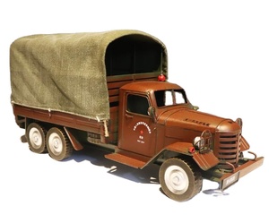 Modellino di Camion Decorativo Vintage Nostalgico Classico in Metallo, Artigianato per Casa, Bar, Loft, Decorazione Retrò in Ferro Verde Auto della Liberazione - Product Image 1