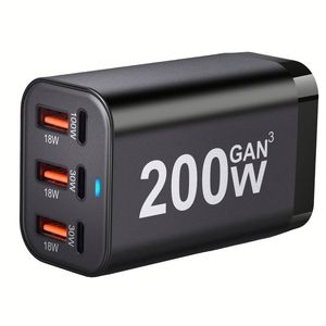 Chargeur GaN multiport 200W 3C3A Type C PD 100W Super Fast Charging Power Charger Station pour téléphone portable pour ordinateur portable - Product Image 1