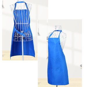 定制徽标纯色围裙，女式，带 2 个口袋，黑色商用厨师围裙，适合厨房烹饪、餐厅、烧烤、清洁 - Product Image 4