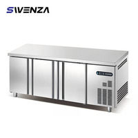 Réfrigérateur sous comptoir en acier inoxydable pour cuisine commerciale, certifié CE, faible bruit, grande capacité, 1,2 m