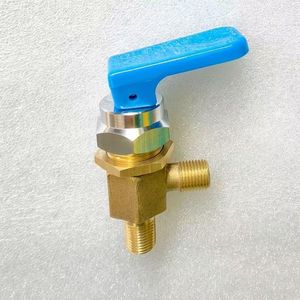 Válvula angular de latón con manija roja para dispensador de agua, fácil instalación, diseño industrial, boquilla recta, control de doble función - Product Image 2