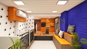 Comptoir de luxe en marbre pour animalerie, décoration intérieure professionnelle pour salon de toilettage pour animaux, conception réaliste - Product Image 6