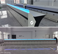 HAO YUAN Conception d'usine Mobilier commercial moderne Poste de travail avec éclairage LED Bureau de commande et de contrôle Centre de contrôle des moniteurs Consoles de table