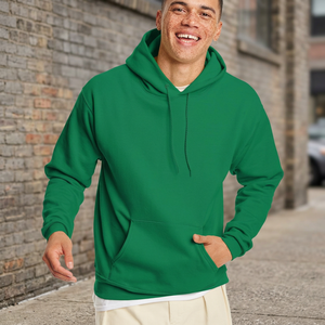 Sudadera con Capucha Verde para Hombre, Corte Regular, Color Sólido, Informal, con Bolsillo Delantero, para Otoño - Product Image 3