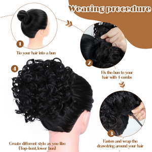 Nouveau Style Haute Bouffée Désordonné <span class=keywords><strong>Chignon</strong></span> Perruque Extensions Grand Bouclé Clip Cordon Cheveux Lâche Vague <span class=keywords><strong>Chignon</strong></span> Perruque Trame De Cheveux Trame Unique - Product Image 3
