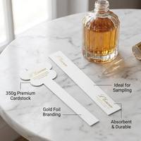 Tarjetas de Prueba de Perfume Personalizadas de Lujo con Estampado en Caliente con Lámina Dorada, Papel Absorbente para Muestras de Fragancias, Venta al Por Mayor