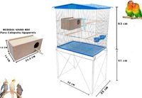 Cage à oiseaux haute avec support métallique pliable, nid de reproduction en bois, plusieurs perchoirs, gamelles pour oiseaux, pour perroquets, logement intérieur pour oiseaux de compagnie