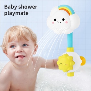 Popular Manual Operation Cute Cloud Rainbow Shower Spray Water Suction Cups Pipes Bathroom Playing Toys For Babies - Product Image 3