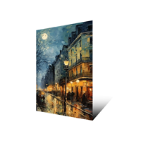Peinture sur toile artisanale Paysage côtier relaxant, Décoration murale chaleureuse et confortable pour salon et hôtel