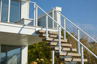 Garde-corps de balcon moderne en acier inoxydable 304/316 à fixation au sol, pour villa, avec câble, facile à installer soi-même