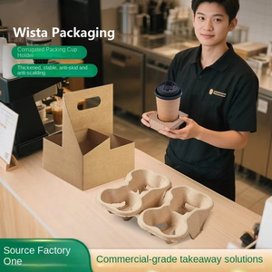 Custom logo Print Take Away Cardboard <strong>Paper</strong> <strong>Cup</strong> Holder Travel Tray Cardboard Standing Dr 1 <strong>2</strong> 4 6 Corrugated <strong>Paper</strong> <strong>Cup</strong> Holder - Product Image 4