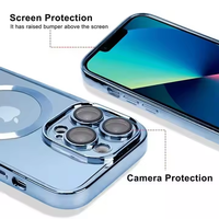 Funda Magnética de Lujo con Carga Inalámbrica para iPhone 18 17 16 Pro Max Plus, Carcasa Transparente con Borde Electrochapado