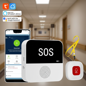 Tuya Pager Pengasuh Nirkabel Wifi Sistem Panggilan Pintar Tombol Panik Alarm Darurat SOS Lansia untuk Lansia/Rumah/Pasien/Disabilitas - Product Image 1