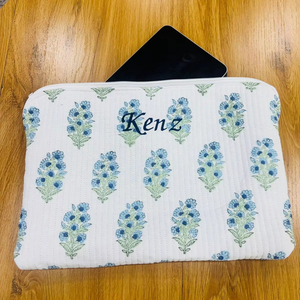 กระเป๋าใส่แล็ปท็อปแบบใหม่ ทำมือ ลายดอกไม้ทันสมัย ผ้าฝ้ายบุนวมอย่างดี พร้อมหูหิ้ว สำหรับ iPad Pro  กระเป๋าคอมพิวเตอร์สำหรับผู้หญิง ใช้ได้ทุกวัน เหมาะสำหรับเดินทาง ของขวัญ - Product Image 1