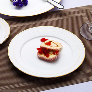 Assiettes à dîner de luxe à bordure en or brillant vente de gros - Product Image 4