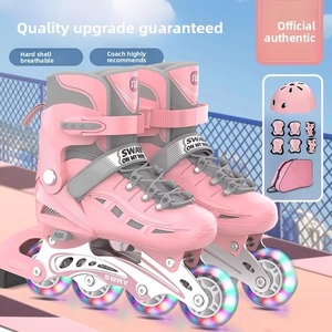 Patines en Línea Ajustables para Niños y Niñas, Patines Desmontables para Exteriores, Zapatos de Patinaje de Talla Ajustable - Product Image 1
