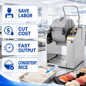 Mélangeur automatique de riz à sushi haute performance avec machine à assaisonner au <span class=keywords><strong>vinaigre</strong></span> pour restaurant de sushi et cuisine centrale 4L/5min 14kg - Product Image 2