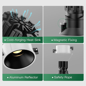 Xrzlux 15W Anti-Glare Led Downlight Modern Design Verzonken Plafondspots Voor Woonkamer En Slaapkamer Cob Led Lamp - Product Image 3