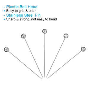 100Pcs/Box 38cm Colorful Round Pearl Head Needles Stitch Straight Push <b>Sewing</b> <b>Pins</b> for Dressmaking DIY <b>Sewing</b> Positioning Tools - Product Image 2