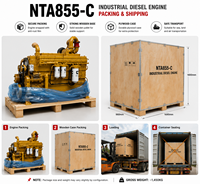 Moteur diesel d'origine SCDC CCEC Cumins NTA855-C 250HP-450HP refroidi par eau, 6 cylindres, pour excavateur, bulldozer, grue