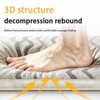Tapis de bain en mousse à mémoire de forme écologique antidérapant, toucher suède moelleux, absorbant l'eau, séchage rapide, design moderne pour baignoire et douche