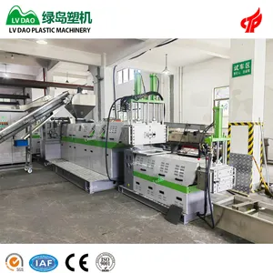 China Lvdao Plastic Grondstof Machines Hdpe Ldpe Pp Pe Ps Afval Plastic Recycling Machine Plastic Granulator Machine