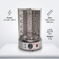 Machine à shawarma électrique automatique en acier inoxydable pour le Moyen-Orient, machine à kebab rotative, certifiée CE, plug-and-play