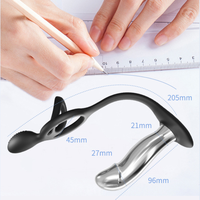 Vibromasseur anal vibrant 2-en-1 en métal avec télécommande, 2 anneaux péniens, 10 modes de vibration, recharge magnétique, jouets sexuels anaux pour hommes et couples