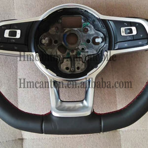 Rueda de cuero liso personalizada de fábrica para Volkswagen R-line Passat Golf Jetta Tiguan Polo Bora Arteon 2010-2025 volante de coche - Product Image 5