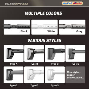 ARODDY 1-4m Pôle Tissu <span class=keywords><strong>Dressing</strong></span> Bain Métal Extensible Poinçonnage Ménage Extension Fer De Rideaux Tringle Bar - Product Image 4