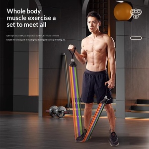 Ensemble de 11 bandes d'exercice réglables avec ancre de porte, sangles de <span class=keywords><strong>cheville</strong></span> et poignées, pour fitness à domicile, bandes de résistance - Product Image 4