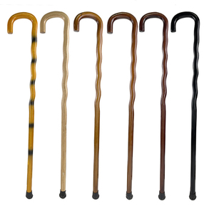 Bastoni da passeggio e trekking vintage in legno massello, all'ingrosso, con impugnatura a cucchiaio, bastoni da trekking per anziani, bastoni da esterno per fratture alle gambe - Product Image 1