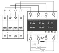 Relais de récupération automatique 400V AC 63A 100A Affichage numérique Rail DIN 3 phases 50Hz 230V Stabilisateurs SVC 4P Protection de tension réglable
