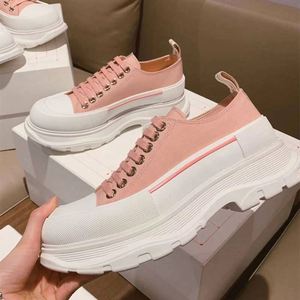High Quality Women's Denim Lace-up Chunky Designer Canvas Casual Shoes Breathable Plastic Thick Sole Walking Shoes - Product Image 1