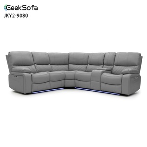 <span class=keywords><strong>Canapé</strong></span> <span class=keywords><strong>d</strong></span>'<span class=keywords><strong>angle</strong></span> électrique en cuir moderne 5 places Geeksofa Furniture avec console pour salon - Product Image 1