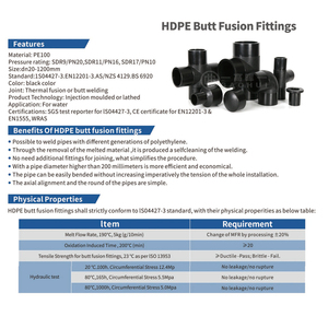 Válvula de Compuerta de Fusión a Tope de HDPE, Fabricante GAOHUI, Válvula de Compuerta de PE de Fusión a Tope Manual, Válvula de Globo para Regulación de Agua - Product Image 6