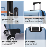 Valise à roulettes en ABS ultra-légère de qualité supérieure, ensemble de 3 pièces, 20, 24, 28 pouces, coque rigide, avec serrure à combinaison