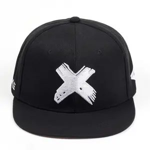 Factory Cheap New Original High Quality Black Vintage Polyester Snapback Fitted Closed Baseball Hat Snapback Caps