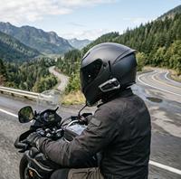 Casque de moto avec interphone BRM Universal Fit Q58 Max, Plug and Play, compatible avec tous les casques de moto