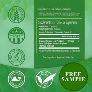 Pure <span class=keywords><strong>Organic</strong></span> 1000mg <span class=keywords><strong>Moringa</strong></span> Cápsulas Em Pó Amostra Grátis Suplemento Herbal para Adultos Adolescentes Aumenta Os Níveis De Energia Metabólica