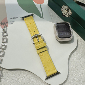 Cinturino per <span class=keywords><strong>Apple</strong></span> <span class=keywords><strong>Watch</strong></span> in vera pelle con motivo struzzo, accessorio di alta qualità - Product Image 2
