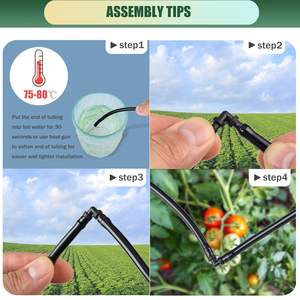 300 Adet Damla Sulama Bağlantı Parçaları Kiti 1/4 inç Boru-Damla Emisörleri Nozullar Tee Konnektörler 4 Yollu Uç Tıkaçları Dirsekler Kaplinler - Product Image 4